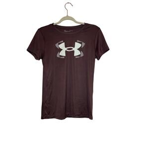 Under Armour Purple Logo Athletic Tee Shirt Size Small
